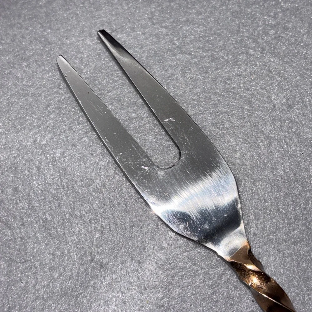 Forged Cheese Board Serving Utensil Set 4pc Stainless Steel Twisted Handles EUC